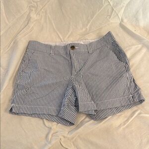 Women's Seersucker Blue Striped Shorts